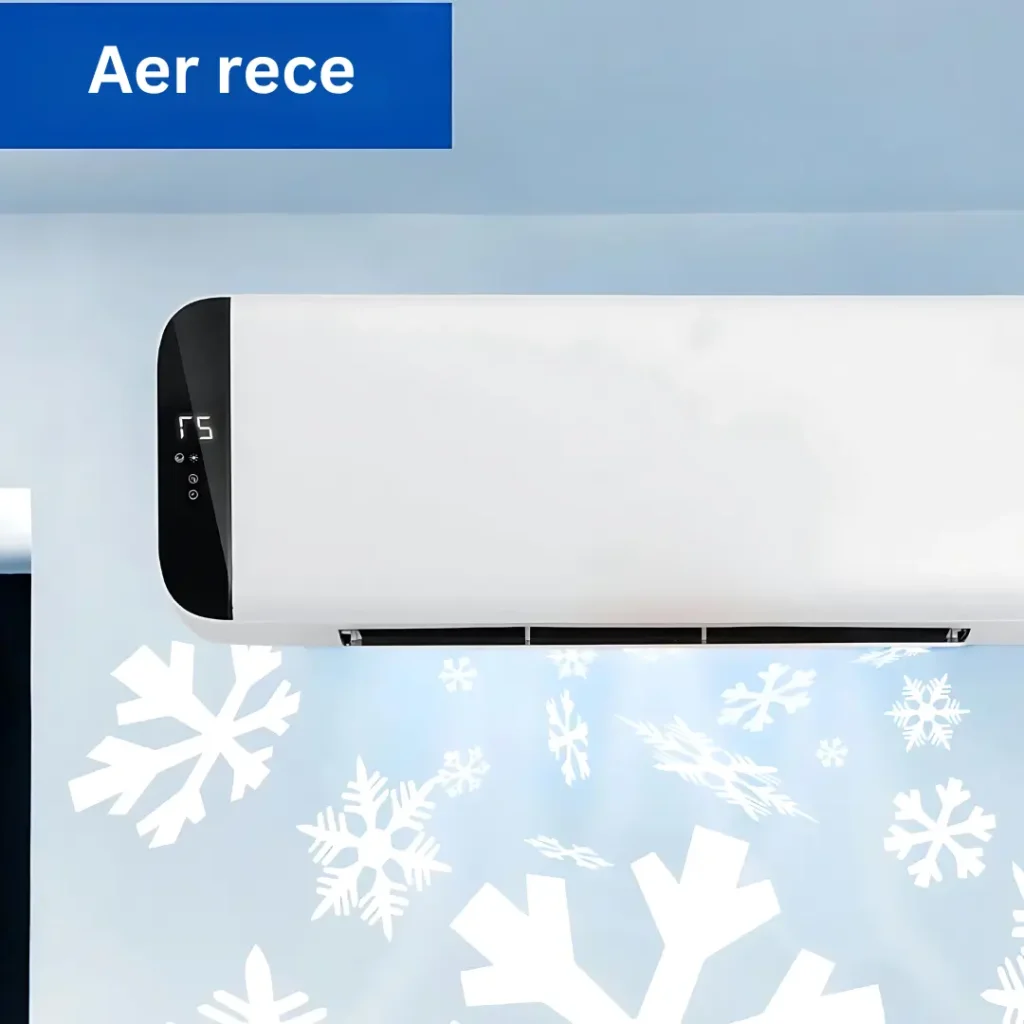 Cameră răcoroasă cu aer rece și fulgi de zăpadă